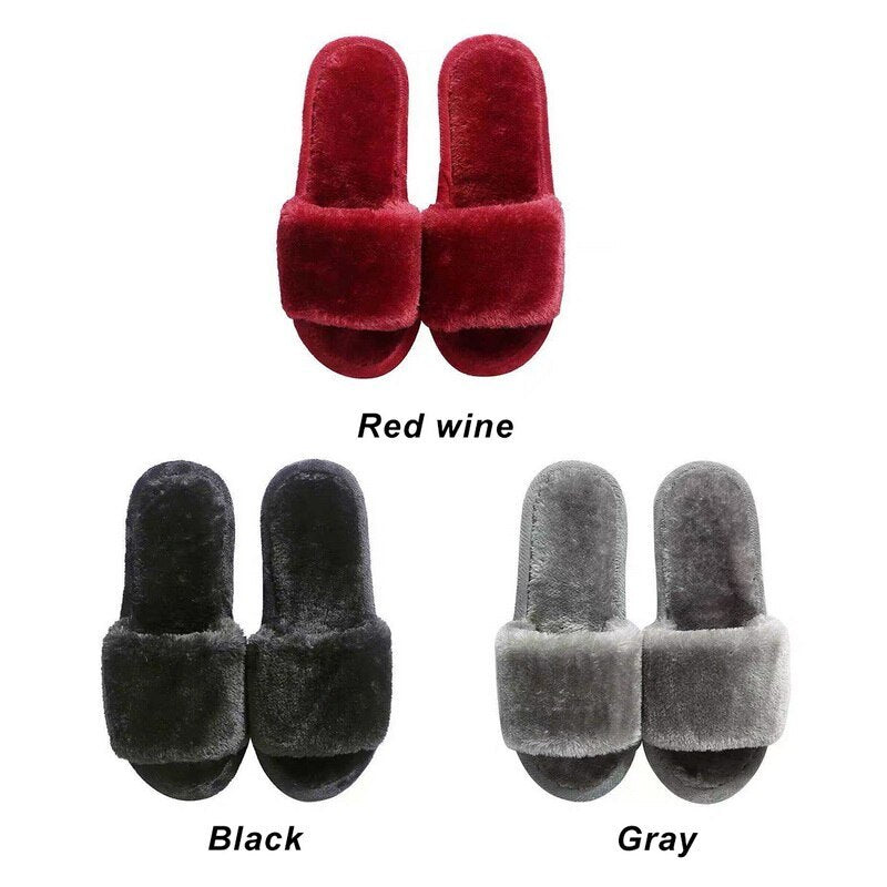 Home furnishing plush one-word plush slippers