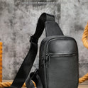 High Texture Casual Genuine Leather Men's Multi-functional Outdoor Crossbody Commuter Chest Bag