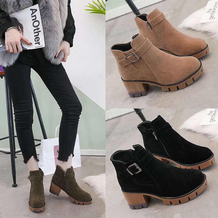 High heel thick heel women's boots