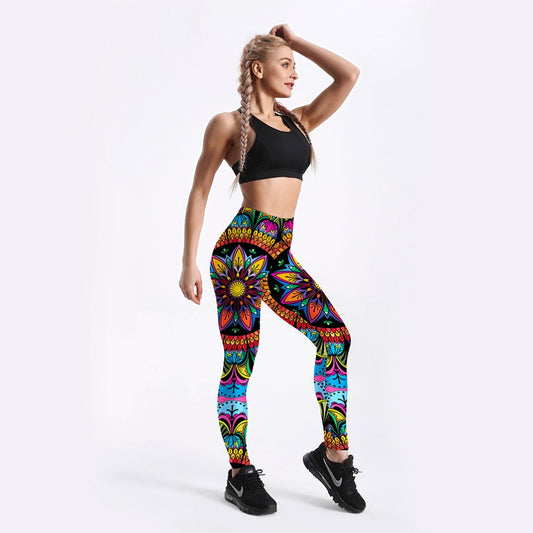 Printed tie dyed high waist exercise Yoga Pants