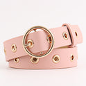 Round buckle wide belt ladies all-match belt