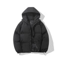 Zipper Solid Color Hooded Padded Jacket