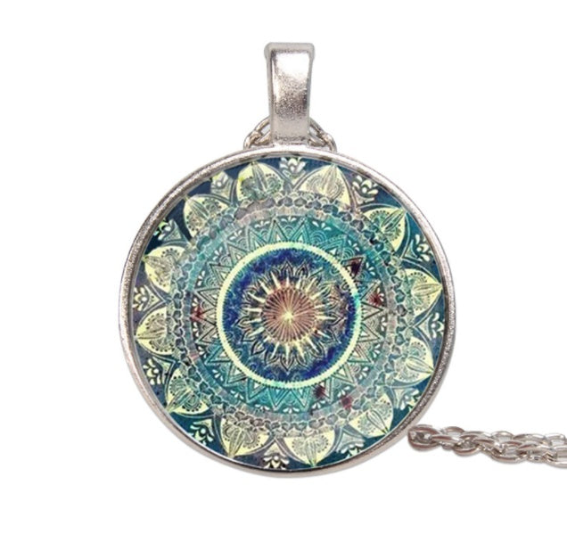 Fashion glass pendant necklace