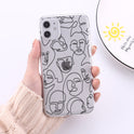 Face art line color painting mobile phone case