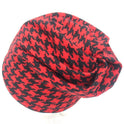 Houndstooth hooded light and warm confinement hat