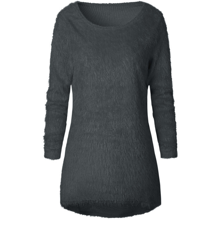 Solid Color Long Sleeve Women's Sweater Top