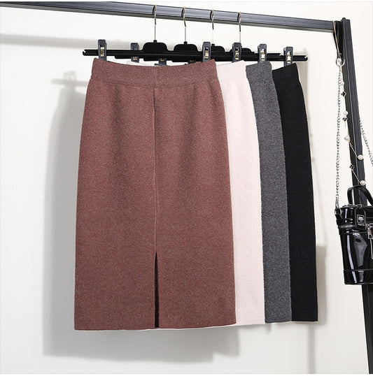 High waist knitted skirt