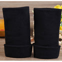 Double Black Keep Warm Pure Color Half Finger Winter Cotton Gloves