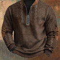 Autumn Winter Digital Printing Half Zipper Sweater For Men