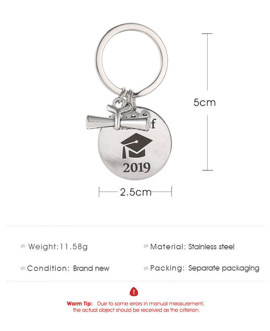 Graduation Season Gift Class Of Stainless Steel Keychain