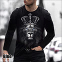 Fall New Loose Round Neck Lion Head Black Men