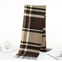 All-match Simple Men's Plaid Warm Scarf