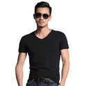 Men's solid color blank T-shirt