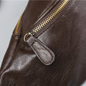 Leather men's small chest bag