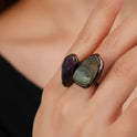 Retro Natural Amorphous Broken Bronze Adjustable Ring