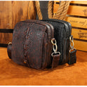 Cowhide Men's Diy Diagonal Shoulder Bag