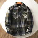 Fleece Lined Padded Warm Keeping Loose Lamb Wool Plaid Shirt