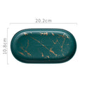 Marble bathroom storage jewelry oval tray