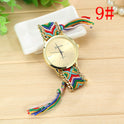 Hand-woven color drawstring watch