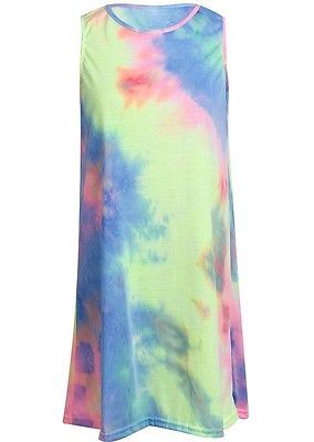 Sleeveless Vibrant Tie-Dye Dress