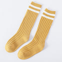 Pure Cotton Two Bars Korean Preppy Style Double Needle Pure Cotton Baby's Socks