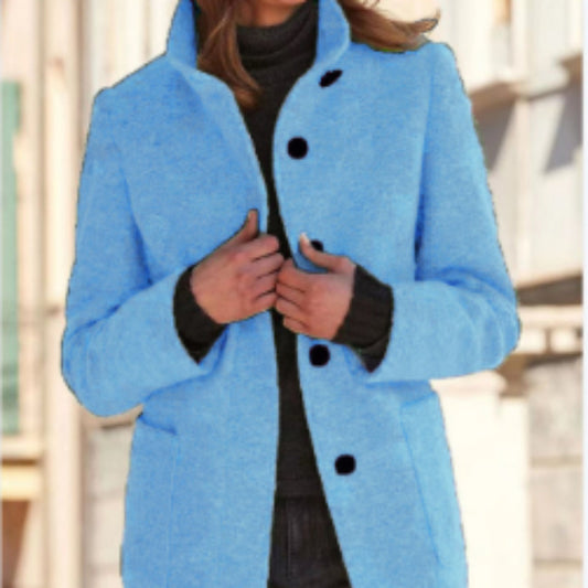 Vintage Solid Color Button-up Coat