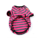 Casual striped round neck t-shirt pet dog clothes