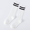 Pure Cotton Two Bars Korean Preppy Style Double Needle Pure Cotton Baby's Socks