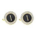 Round Diamond French Cufflinks Men's 26 Letters