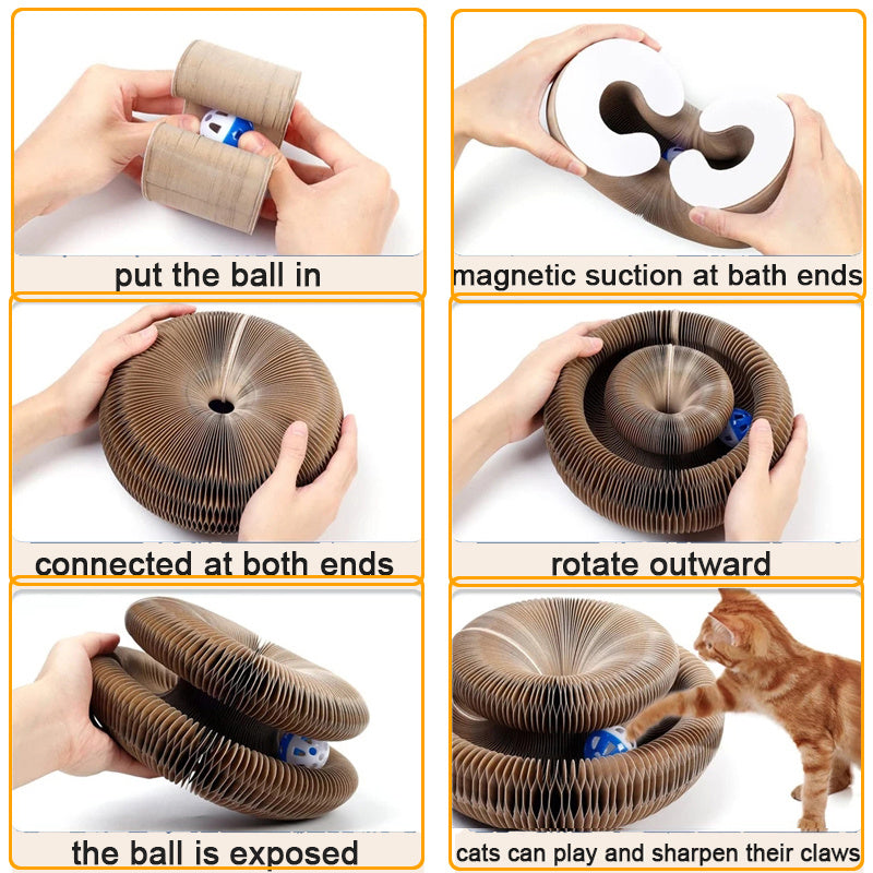 Pet Magnetic Folding Organ Toy Cat Scratch Board