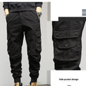 Men's Cropped Tooling Spring And Autumn Loose-fitting Casual Ankle-banded Trousers Multi-pocket