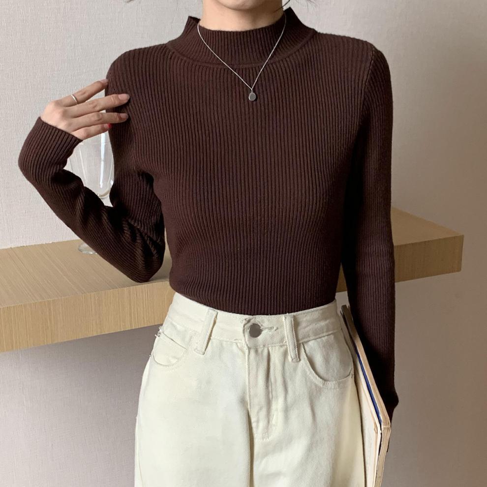 Women's Turtleneck Long-sleeved Shirt Pullover Wool Base Shirt