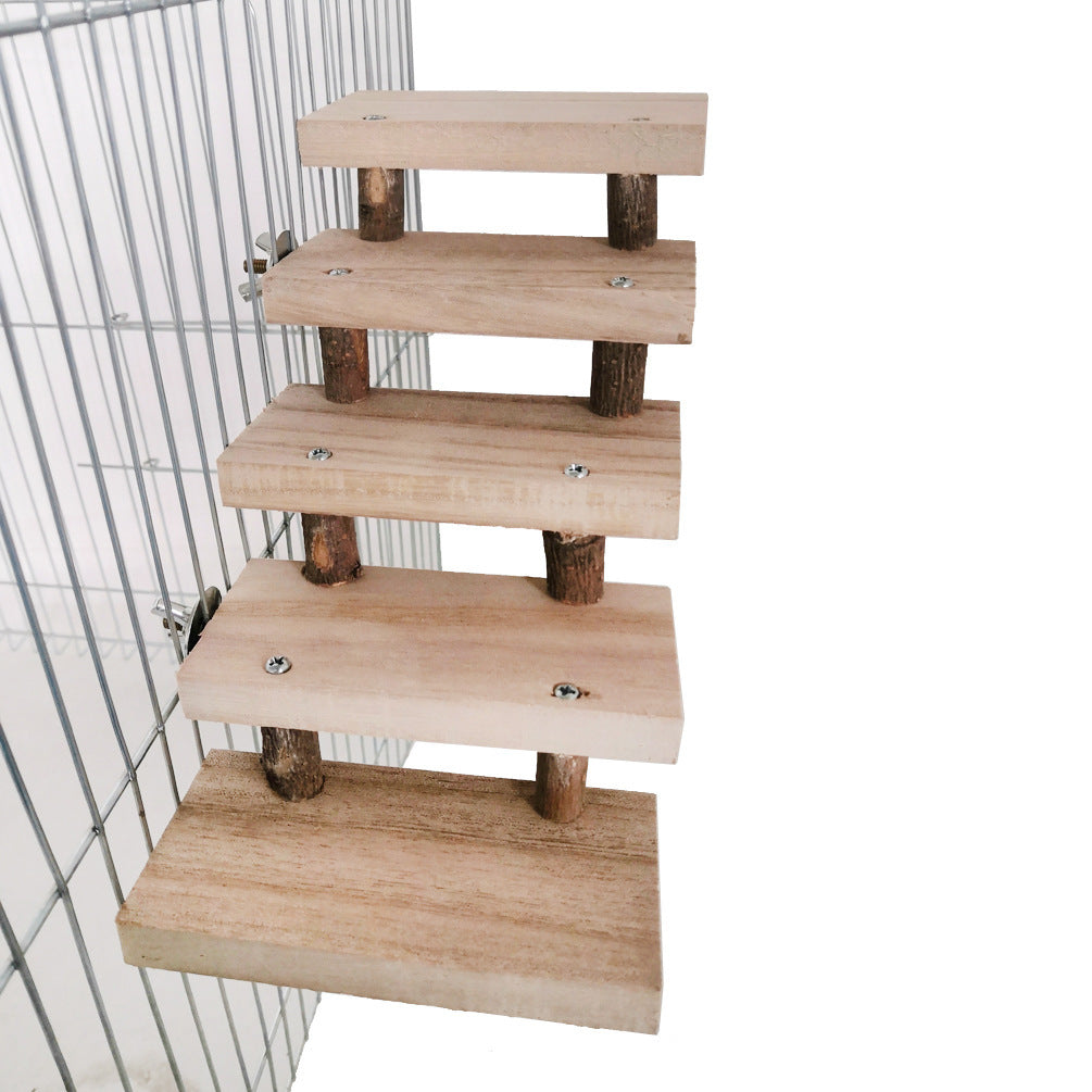 Log stairs pet toy