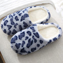 New Rabbit Fur Leopard Print Indoor Silent Soft-soled Slippers