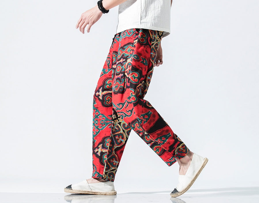 Chinese style small foot lantern nine pants