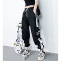 Hip hop work clothes corset wide leg pants