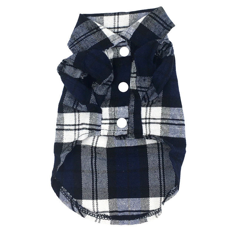 Pet Plaid Shirt Spring And Summer Dog Clothes