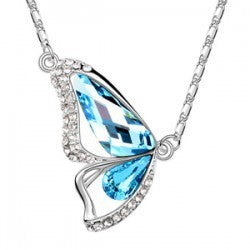 Fashion Butterfly Crystal Pendant Necklace