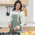 Women Aprons Waterproof Adjustable Neck Strap Absorbent Cooking Gardening BBQ Baking Sleeveless Kitchen Apron with Pocket