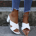 European And American Simple And Fashionable Thick-heeled Sandals