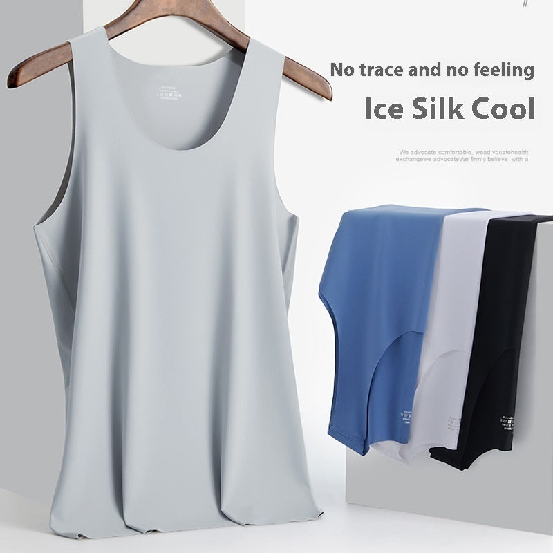 Men's Ice Silk Traceless Vest Summer Tight