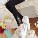 Hollow Triangle Lace Leggings With Hot Rhinestones