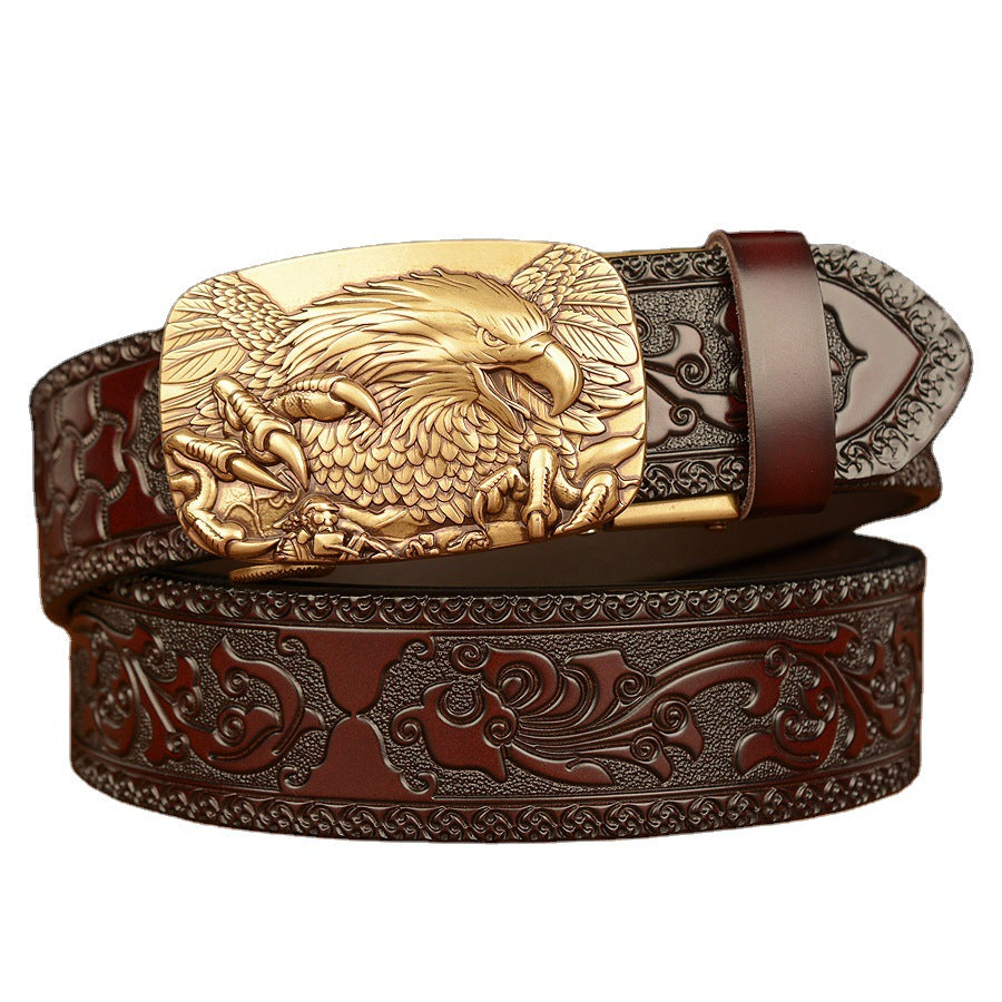 Men's Personalized Carved Eagle Automatic Buckle Belt