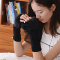 Women's Fashion Simple Solid Color Half Finger Gloves