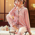 Couple Gold Velvet Long Sleeve Pajamas