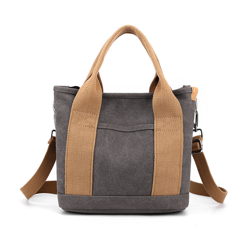 Trendy All-match Simple Fashion Korean Style Large Capacity Commute Leisure Canvas Bag