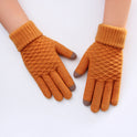 Female winter gloves touch screen five fingers