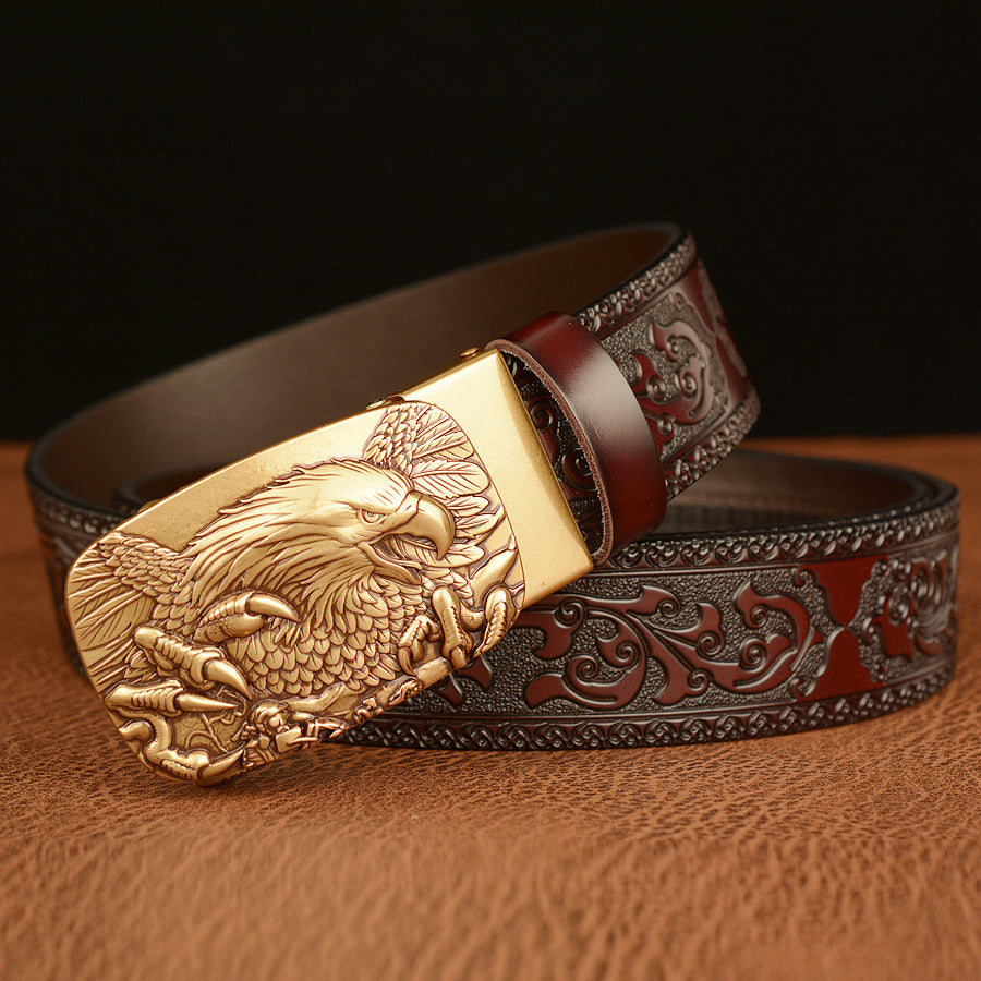 Men's Personalized Carved Eagle Automatic Buckle Belt