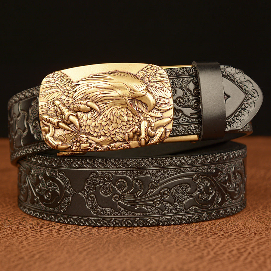 Men's Personalized Carved Eagle Automatic Buckle Belt