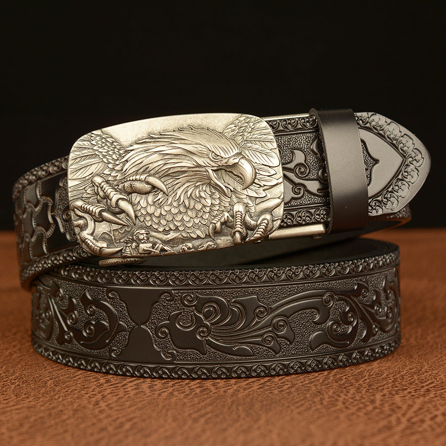 Men's Personalized Carved Eagle Automatic Buckle Belt